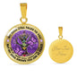 AG2008011 My Mind Still Talks To You Purple Butterflies Tree Of Life Luxury Necklace with Back Engraving