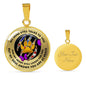 JL1807009 My Mind Still Talks To You Purple Butterflies Golden Paws And American Claw Luxury Necklace with Back Engraving