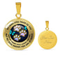 JL1707031 My Mind Still Talks To You Turquoise Butterflies Golden Colorful Paws And Galaxy Luxury Necklace with Back Engraving