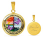 AG2008032 My Mind Still Talks To You Purple Butterflies Four Seasons Tree Of Life Luxury Necklace with Back Engraving