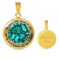 AG2108006 My Mind Still Talks To You Turquoise Butterflies Tree Of Life Luxury Necklace with Back Engraving