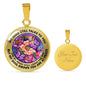 AG2408043 My Mind Still Talks To You Purple Butterflies Flower Luxury Necklace with Back Engraving