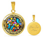 AG2808011 My Mind Still Talks To You Blue Butterflies Flower Luxury Necklace with Back Engraving