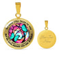 AG2108003 My Mind Still Talks To You Turquoise Butterflies Tie Dye Tree Of Life Luxury Necklace with Back Engraving