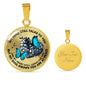 SP0509011 My Mind Still Talks To You Blue Butterflies Broken Heart Luxury Necklace with Back Engraving