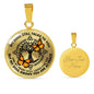 AG0608038 My Mind Still Talks To You Orange Monarch Butterflies Black Celtic Knot Tree Of Life Luxury Necklace with Back Engraving