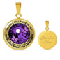 AG2208018 My Mind Still Talks To You Purple Butterflies Tree Of Life Meditation Luxury Necklace with Back Engraving