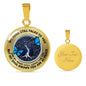 JL2207035 My Mind Blue Butterflies Silver Tree Of Life Luxury Necklace with Back Engraving