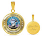 My Mind Still Talks To You Turquoise Butterflies Moon Tree Of Life SP2209003 Luxury Necklace with Back Engraving