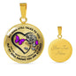 B0708022 My Mind Still Talks To You Purplpe Butterflies Black Rose And Heart Shape Luxury Necklace with Back Engraving