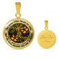 AG2008019 My Mind Still Talks To You Orange Monarch Butterflies Gold Tree Of Life Luxury Necklace with Back Engraving