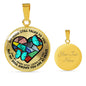 SP0109031 My Mind Still Talks To You Turquoise Butterflies Broken Heart Luxury Necklace with Back Engraving
