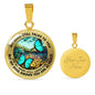 AG2508004 My Mind Still Talks To You Turquoise Butterflies Flower Luxury Necklace with Back Engraving