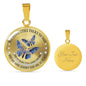 My Mind Still Talks To You Blue Butterflies SP2209015 Luxury Necklace with Back Engraving