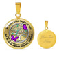 JL2307027 My Mind Purple Butterflies New Family Tree Of Life Luxury Necklace with Back Engraving