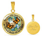 AG2408033 My Mind Still Talks To You Orange Monarch Butterflies Flower Luxury Necklace with Back Engraving