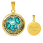 AG2408008 My Mind Still Talks To You Turquoise Butterflies Flower Luxury Necklace with Back Engraving