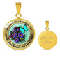 AG2908011 My Mind Still Talks To You Turquoise Butterflies Flower Luxury Necklace with Back Engraving