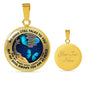 AG2108023 My Mind Still Talks To You Blue Butterflies Tree Of Life Luxury Necklace with Back Engraving