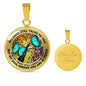 AG2108008 My Mind Still Talks To You Turquoise Butterflies Tree Of Life Luxury Necklace with Back Engraving