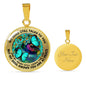 AG2608010 My Mind Still Talks To You Turquoise Butterflies Flower Luxury Necklace with Back Engraving