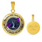 JL2207036 My Mind Purple Butterflies Silver Tree Of Life Luxury Necklace with Back Engraving