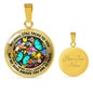 AG2808002 My Mind Still Talks To You Turquoise Butterflies Flower Luxury Necklace with Back Engraving