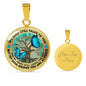 AG1308006 My Mind Still Talks To You Blue Butterflies Tree Of Life Luxury Necklace with Back Engraving
