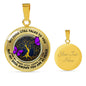 JL2207034 My Mind Purple Butterflies Golden Tree Of Life Luxury Necklace with Back Engraving
