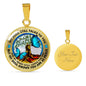 AG1308013 My Mind Still Talks To You Blue Butterflies Tree Of Life Luxury Necklace with Back Engraving