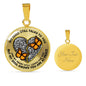 SP0509006 My Mind Still Talks To You Orange Monarch Butterflies Golden Broken Heart Luxury Necklace with Back Engraving
