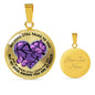 SP0109012 My Mind Still Talks To You Purple Butterflies Broken Heart Luxury Necklace with Back Engraving