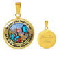 AG2508037 My Mind Still Talks To You Blue Butterflies Flower Luxury Necklace with Back Engraving