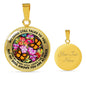 AG2808015 My Mind Still Talks To You Orange Monarch Butterflies Flower Luxury Necklace with Back Engraving