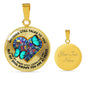 SP0509005 My Mind Still Talks To You Turquoise Butterflies Broken Heart Luxury Necklace with Back Engraving