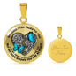 SP0509008 My Mind Still Talks To You Blue Butterflies Golden Broken Heart Luxury Necklace with Back Engraving