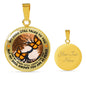 AG1508006 My Mind Still Talks To You Orange Monarch Butterflies Tree Of Life Luxury Necklace with Back Engraving