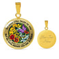 AG2908022 My Mind Still Talks To You Purple Butterflies Flower Luxury Necklace with Back Engraving