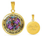 AG2608021 My Mind Still Talks To You Purple Butterflies Flower Luxury Necklace with Back Engraving
