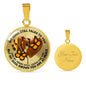 SP0109014 My Mind Still Talks To You Orange Monarch Butterflies Broken Heart Luxury Necklace with Back Engraving