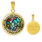 AG2808003 My Mind Still Talks To You Turquoise Butterflies Flower Luxury Necklace with Back Engraving