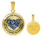 My Mind Still Talks To You Blue Butterflies Heart Shape 020520VTC09 Luxury Necklace with Back Engraving