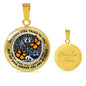 AG1208016 My Mind Still Talks To You Orange Monarch Butterflies Silver Celtic Tree Of Life Luxury Necklace with Back Engraving