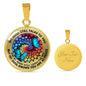AG2408032 My Mind Still Talks To You Blue Butterflies Flower Luxury Necklace with Back Engraving