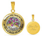 B0706042 My Mind Still Talks To You Six Pink Butterflies And Metal Tree Of Life Luxury Necklace with Back Engraving