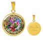 AG2608024 My Mind Still Talks To You Purple Butterflies Flower Luxury Necklace with Back Engraving
