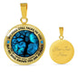 AG1308005 My Mind Still Talks To You Blue Butterflies Tree Of Life Luxury Necklace with Back Engraving