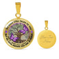 AG1308007 My Mind Still Talks To You Purple Butterflies Tree Of Life Luxury Necklace with Back Engraving