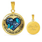 SP0109029 My Mind Still Talks To You Blue Butterflies Broken Heart Luxury Necklace with Back Engraving