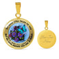AG2908047 My Mind Still Talks To You Blue Butterflies Flower Luxury Necklace with Back Engraving
